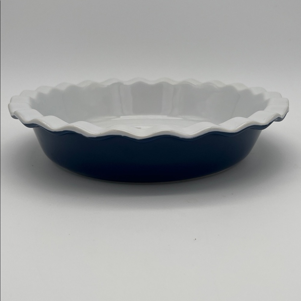 10" Scallop Edge Deep Dish Pie Plate Casserole Baking Stoneware "Treat Yourself” - Picture 6 of 8
